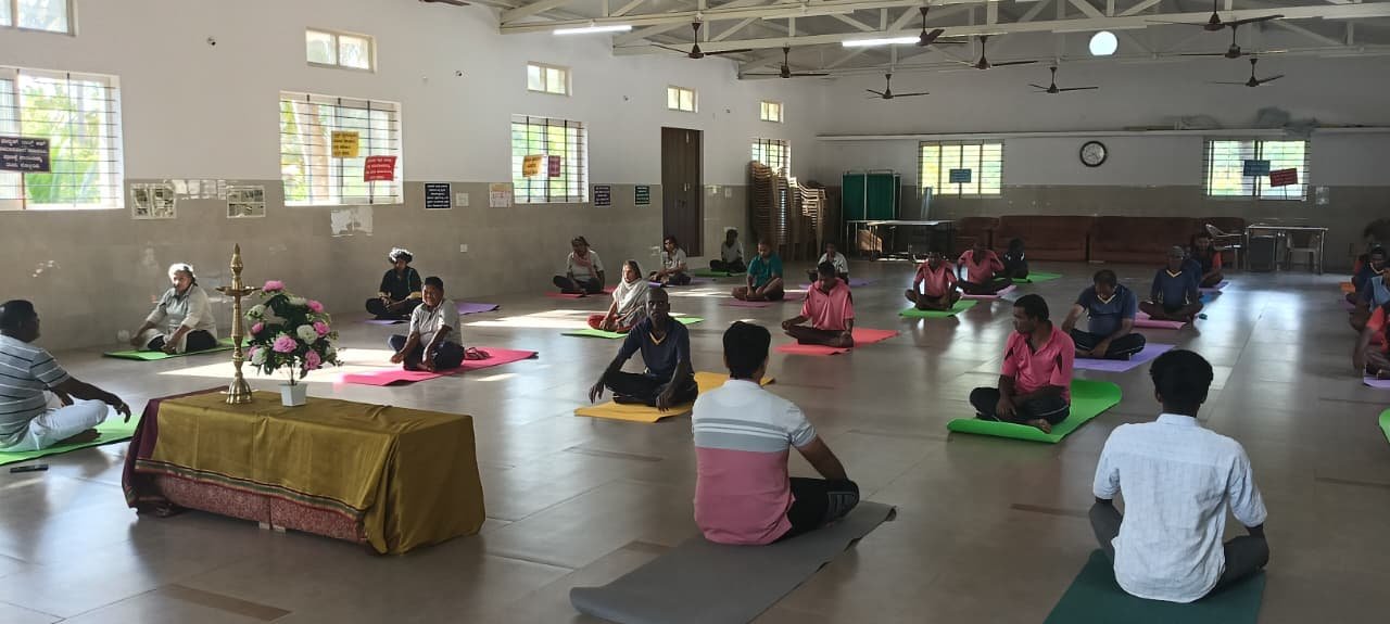 Yoga session in the Multi-Purpose Hall