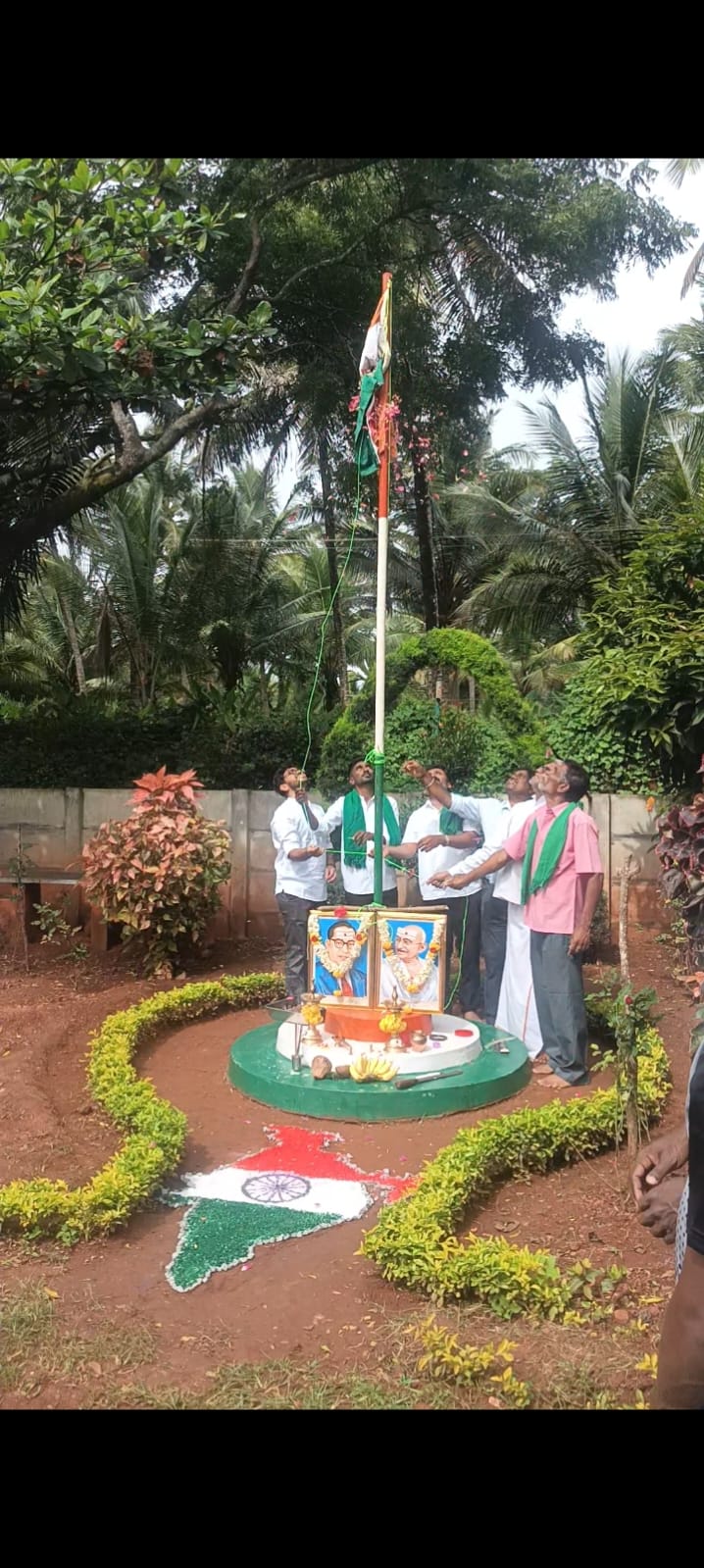 Flag hoisting at Chittadhama